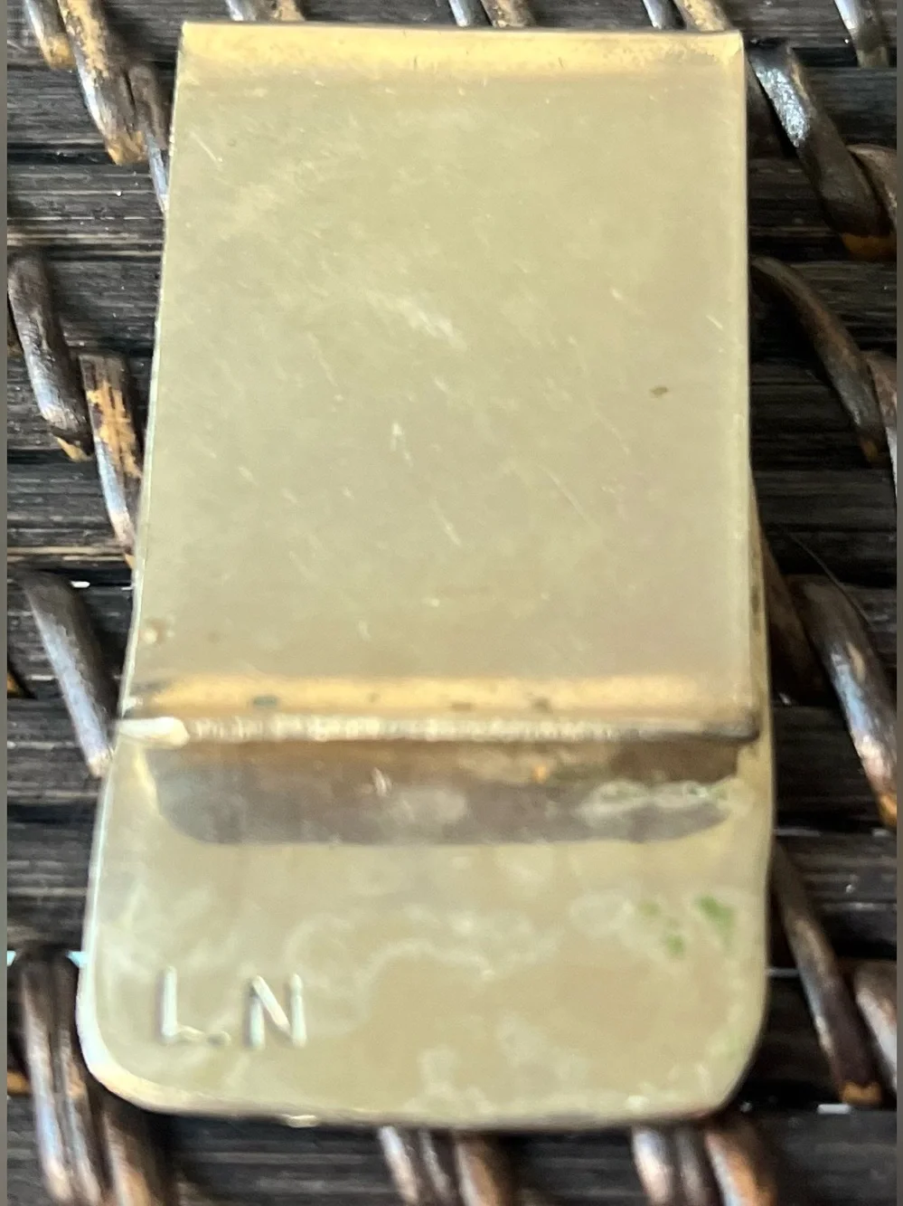 Silver & Gold Tone Money Clip with Tribal Kokopelli Design